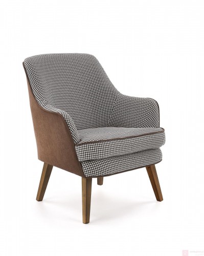 Крісло TELAVIV Біло-чорний / Коричневий 75/80/87 Halmar